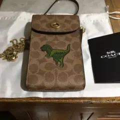 【新品】COACH コーチ「レキシー」恐竜シグネチャー キャンバスミニバッグ