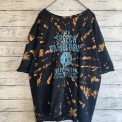古着 GILDAN ギルダン Tシャツ 言語聴覚士 タイダイ ブラック 黒 XL