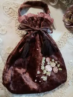 お値下げ　リボン刺繍が素敵なローズマイフェアミニバッグ