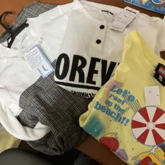 SPUNKY GIRL チェック柄ドレスとTシャツ　140 サイズ３点セット