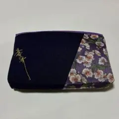 美空ひばり ポーチ 紫 花 ちりめん