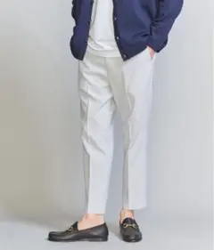 WARDROBE SMART テック シアサッカー テーパード アンクルパンツ