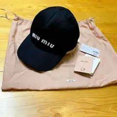 新品タグ付*miu miu ミュウミュウコットンベースボールキャップ
