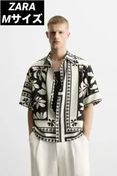 ZARA ザラ コンビネーションプリント柄シャツ M　完売品
