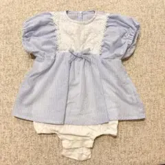 【お値下げ】アプレレクール　ストライプ柄ロンパース 80