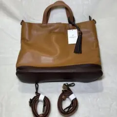 FIRMATO　本革ショルダートートバッグ　3wayキャメル✕ブラウン
