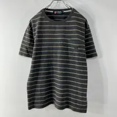 CHAPS【チャップス】Tシャツ　半袖　ロゴ　ボーダー　胸ポケット　古着