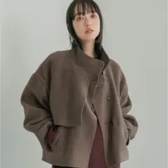 メリノWフェイススタンドジャケット ブラウン