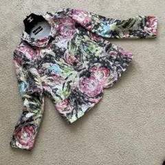 美品☆L&B ジャケット　花柄　ドット　フリル　M 日本製