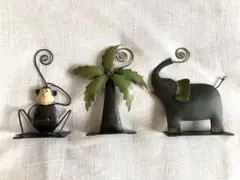 フォトホルダー（ゾウ、ヤシの木、サル）