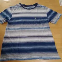 値下げしました。ハッシュパピー　ストライプ Tシャツ 左胸ポケット付き