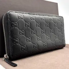 l36 gucci グッチ　長財布　ブラック　グッチシマレザー