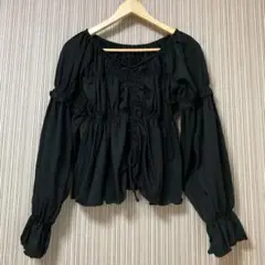 《タグ付き》ナイスクラップ 綿100% シャーリングブラウス トップス コットン