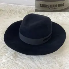 【極美品】Christian Dior ロゴハット 帽子 ラビット ブラック