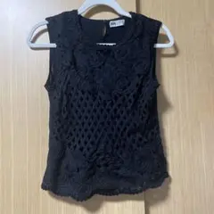 ノースリーブタンクトップ レース バラ