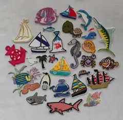 28枚刺繍アイロンワッペンセット SALE 海洋生物などデザイン