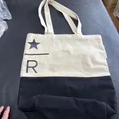 値下げしました@スターバックス　ベージュと黒のエコバッグ