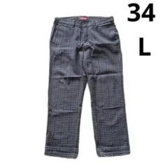 SUPREME 18SS Work Pant Grey Plaid ワークパンツ