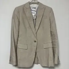 【新品】UNIQLOプレミアムリネンロングテイラードジャケット　ナチュラル　S