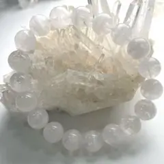 ホワイトガーデン アイリス（虹）入りブレスレット 10mm【ア】
