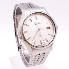 《希少》SEIKO 腕時計 ホワイトシルバー シンプル ドレスウォッチ デイト