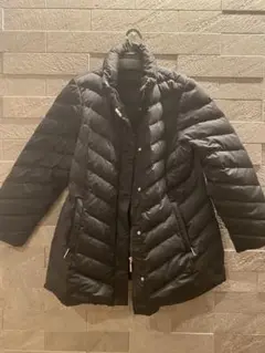 BALMAIN ダウンコート フェザー入り ベルト付き フード付き ブラック 黒
