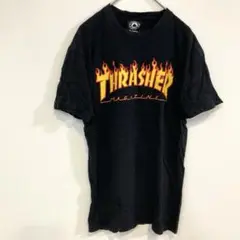 THRASHER 炎ロゴ Tシャツ 黒 ブラック シンプル スラッシャー