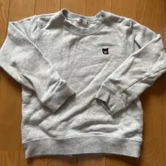 DOUBLE.B グレー トレーナー クマ刺繍