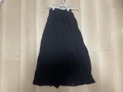 ブラック プリーツ ロングスカート