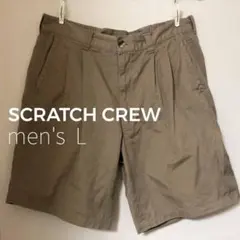 SCRATCH CREW スクラッチクルー ツータック ハーフ丈パンツ ベージュ