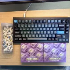 Keychron v1max 本体(バナナ軸)&キースイッチとキーキャップセット