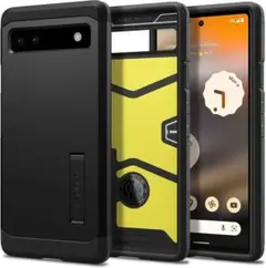 Spigen Pixel6aケース スタンド機能 米軍MIL規格取得 ブラック