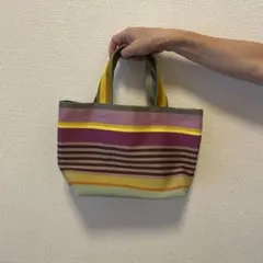 カラフルストライプ トートバッグ　バスク織
