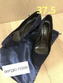 美品　sergio rossi セルジオロッシ　ネイビー　スエード 37.5