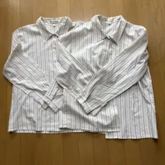 事務服　ブラウス　ストライプ 長袖シャツ サイズ13【2枚組】