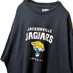 NFLジャクソンジャガーズ ロゴ Tシャツ ブラック 黒 2XL 古着
