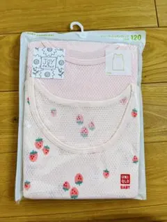 新品未使用ユニクロキッズコットンメッシュタンクトップ肌着120サイズ④