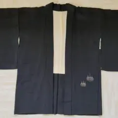 正絹　黒羽織り　刺繍あり