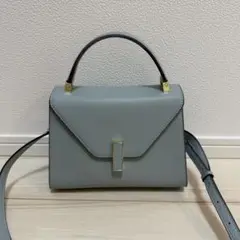 美品◎グレー ハンドル付きショルダーバッグ