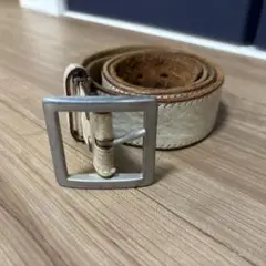 レザー ベルト クリーム色