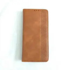 スマートフォンケース 手帳型 ブラウン 合成皮革 フリップケース
