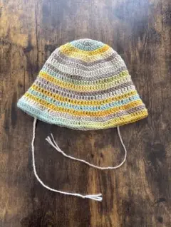 クラッシャーハット（ハンドメイド）ニット帽　バケットハット、クロシェハット　3