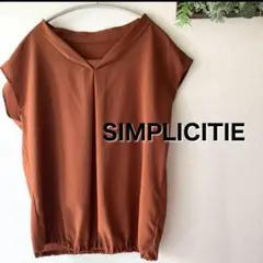 SIMPLICITIE ブラウン Vネック トップス