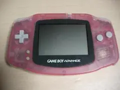 ゲームボーイアドバンス　クリアピンク　※裏蓋なし　電源に難あり
