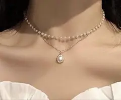 パール2連ネックレス