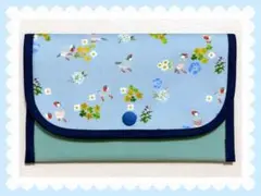 【文鳥×花柄】通帳ケース　お薬手帳ケース