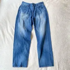 【セポ】デニムパンツ Gパン ジーンズ ストレート 裾カットオフ 薄手 S