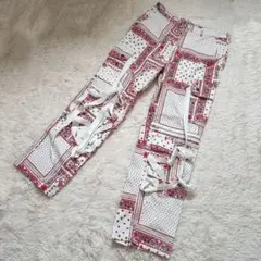 【即購入可能】ROGIC ペイズリーカーゴパンツ ボンテージパンツ ホワイト