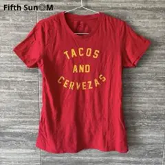 Fifth Sun◎レッドプリントTシャツ 半袖M レディース 海外古着