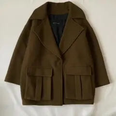 【美品】BLANCHA　ブランカ　ピーコート　女優襟　カシミヤ混　イタリア製